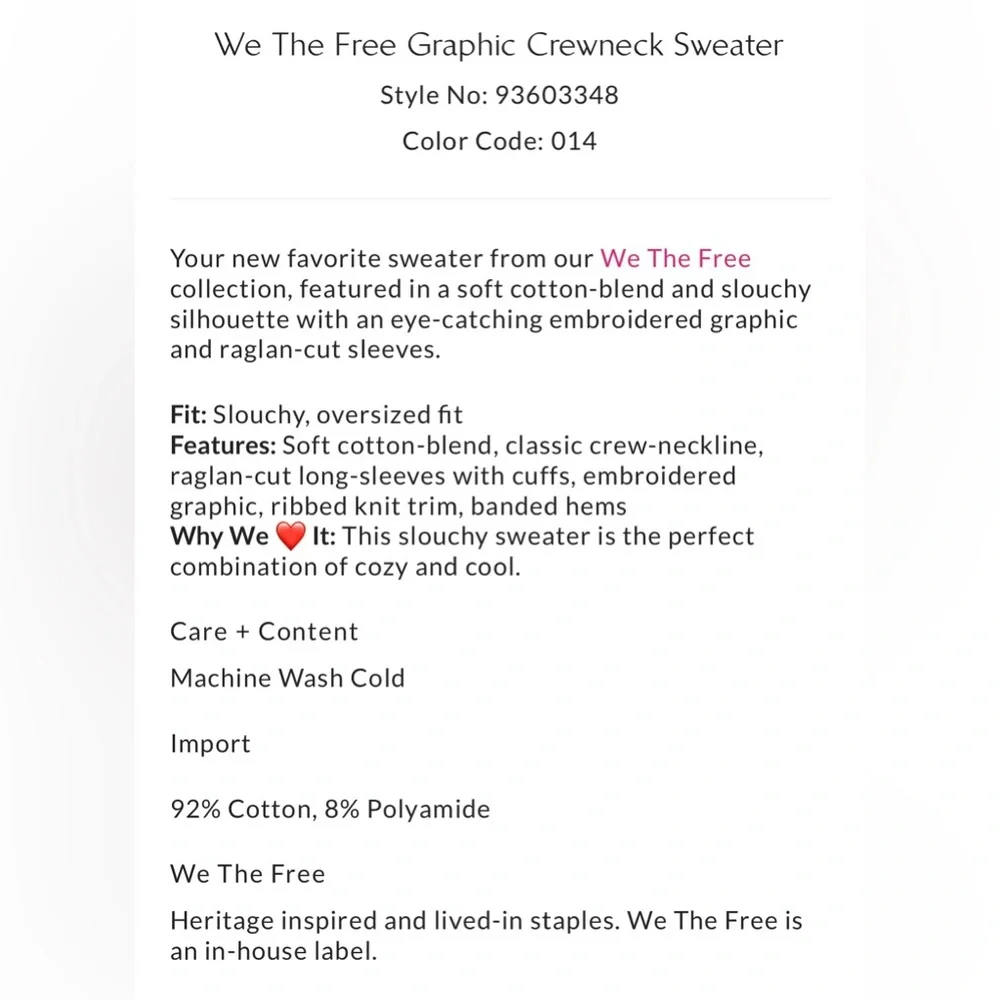 Free People We The Free Graphic Crewneck Sweater // NWT // FP - Picture 9 of 11